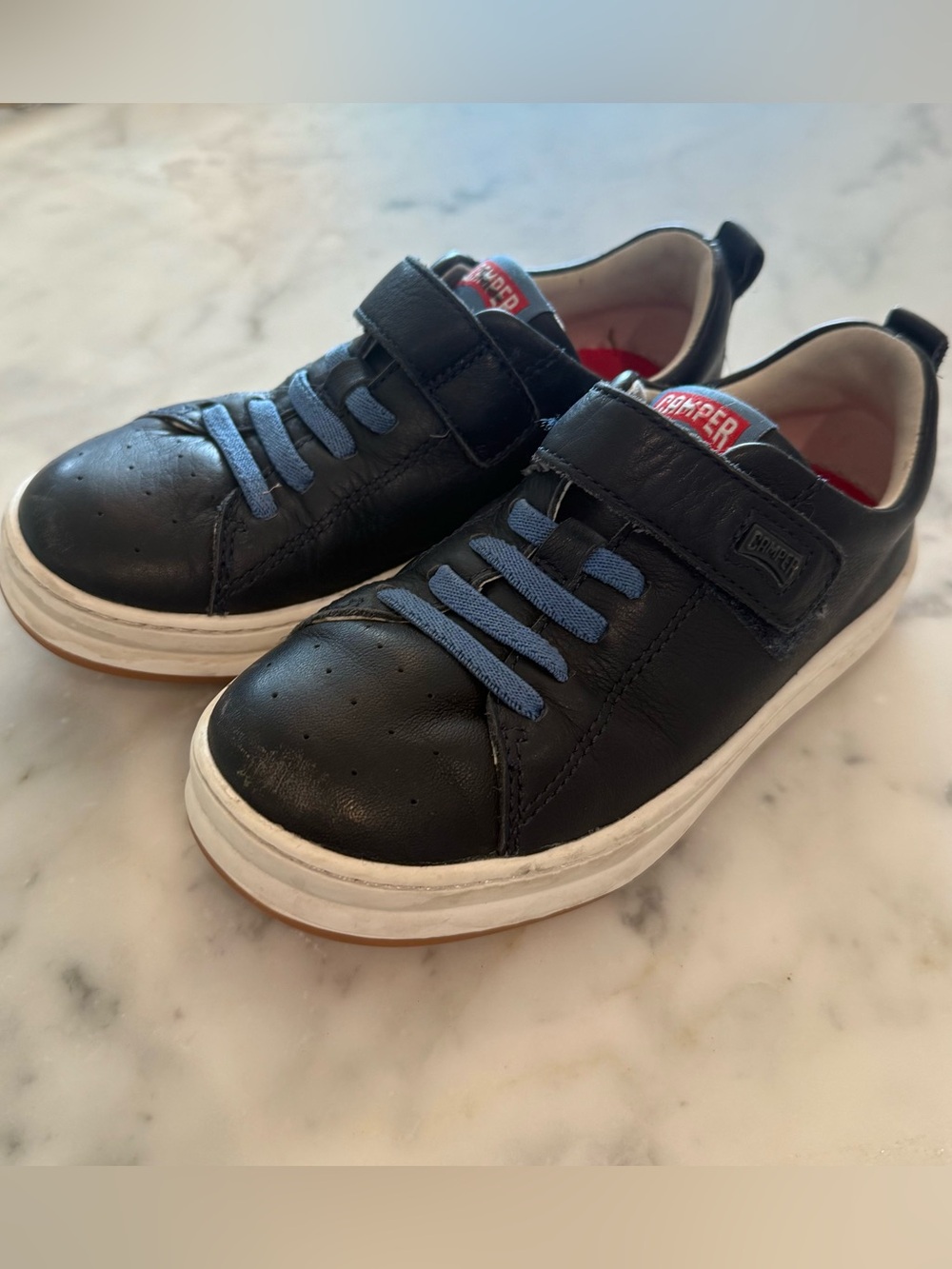 Camper Kids Blue leather Sneakers with Blue Laces